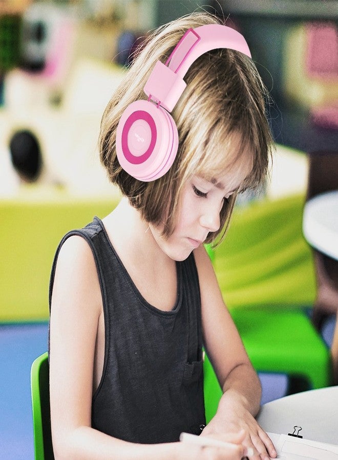 ELECDER i37 Kids Headphones Children Girls Boys Teens Foldable Adjustable On Ear Headphones 3.5mm Jack Compatible Cellphones Computer MP3/4 Kindle School Tablet Rose/Pink - Image 2