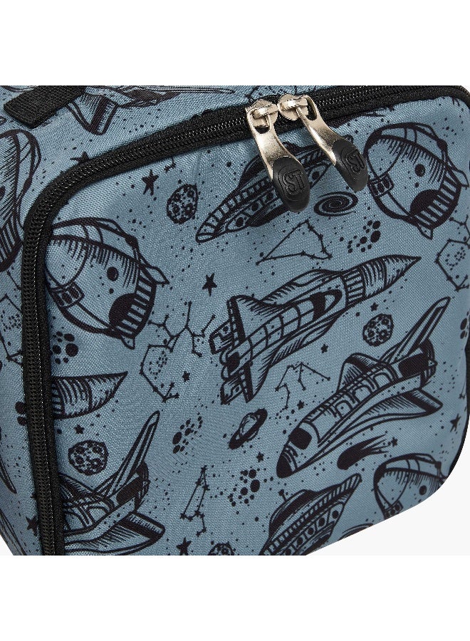 St.Right Lunch Bag-Space-1 Cmprt-Boys (Polyester) Grey \ 21X11X22 - Image 4