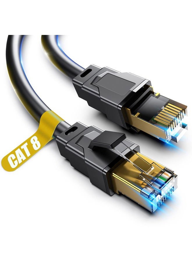 Vabogu Cat 8 Ethernet Cable, 3ft Heavy Duty High Speed Internet Network Cable, Professional LAN Cable, 26AWG, 2000Mhz 40Gbps with Gold Plated RJ45 Connector, Shielded in Wall, Indoor&Outdoor - Image 1