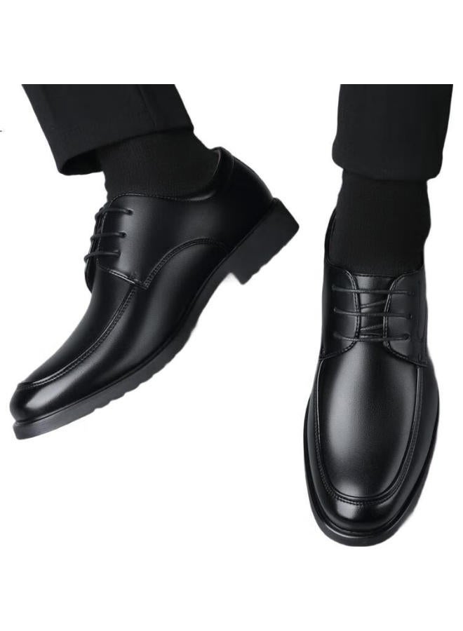 Poitulas Men'S Lace-Up Lightweight Versatile Formal Business Casual Shoes Low-Cut Wear-Resistant 9333 Black Size 42 - Image 1