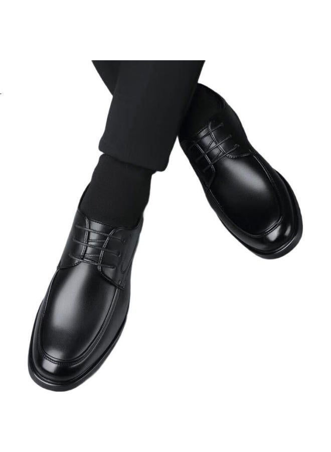 Poitulas Men'S Lace-Up Lightweight Versatile Formal Business Casual Shoes Low-Cut Wear-Resistant 9333 Black Size 42 - Image 3