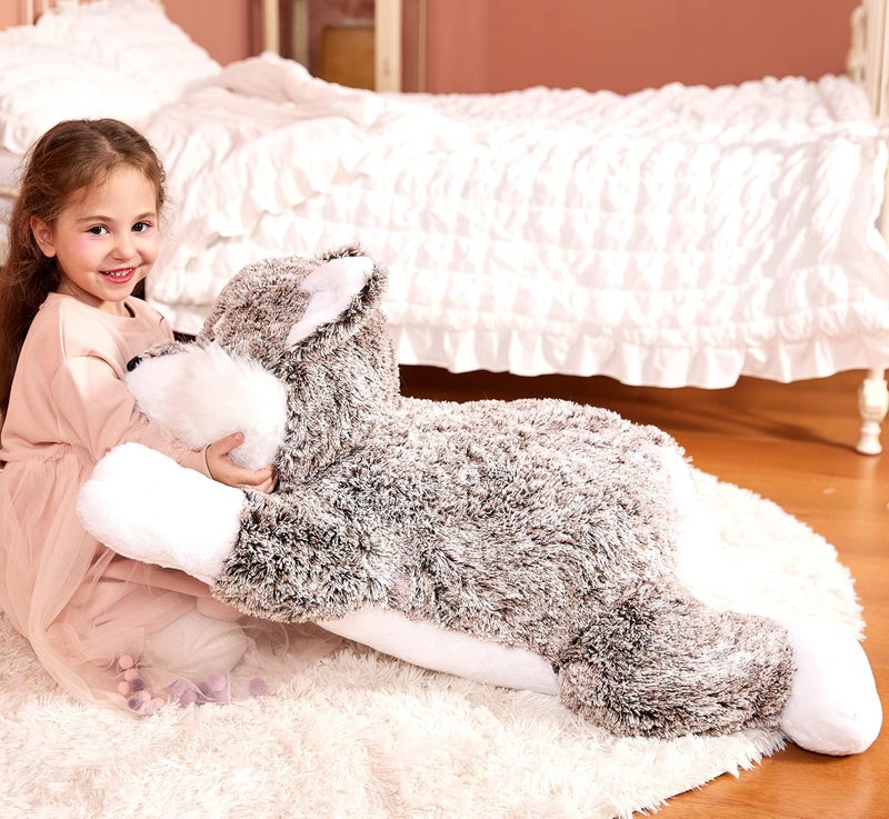 IKASA Giant Wolf Stuffed Animal Plush Toy, 30 Inches Big Soft Toys for Kids Girls Boys Girlfriend - Image 5