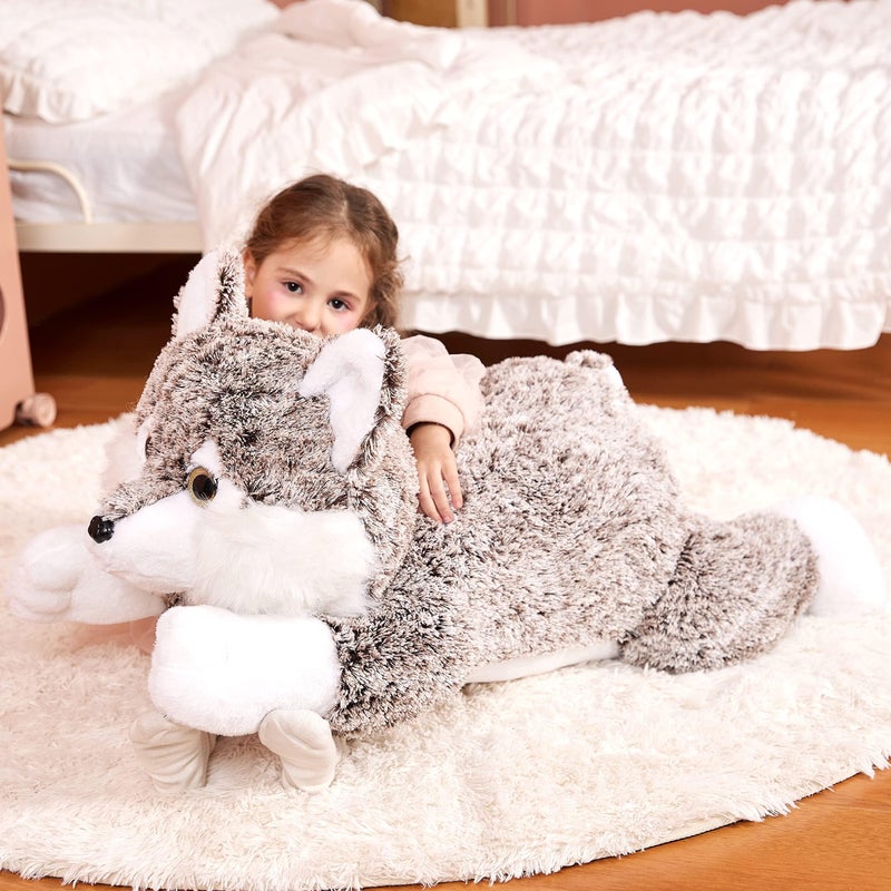 IKASA Giant Wolf Stuffed Animal Plush Toy, 30 Inches Big Soft Toys for Kids Girls Boys Girlfriend - Image 4