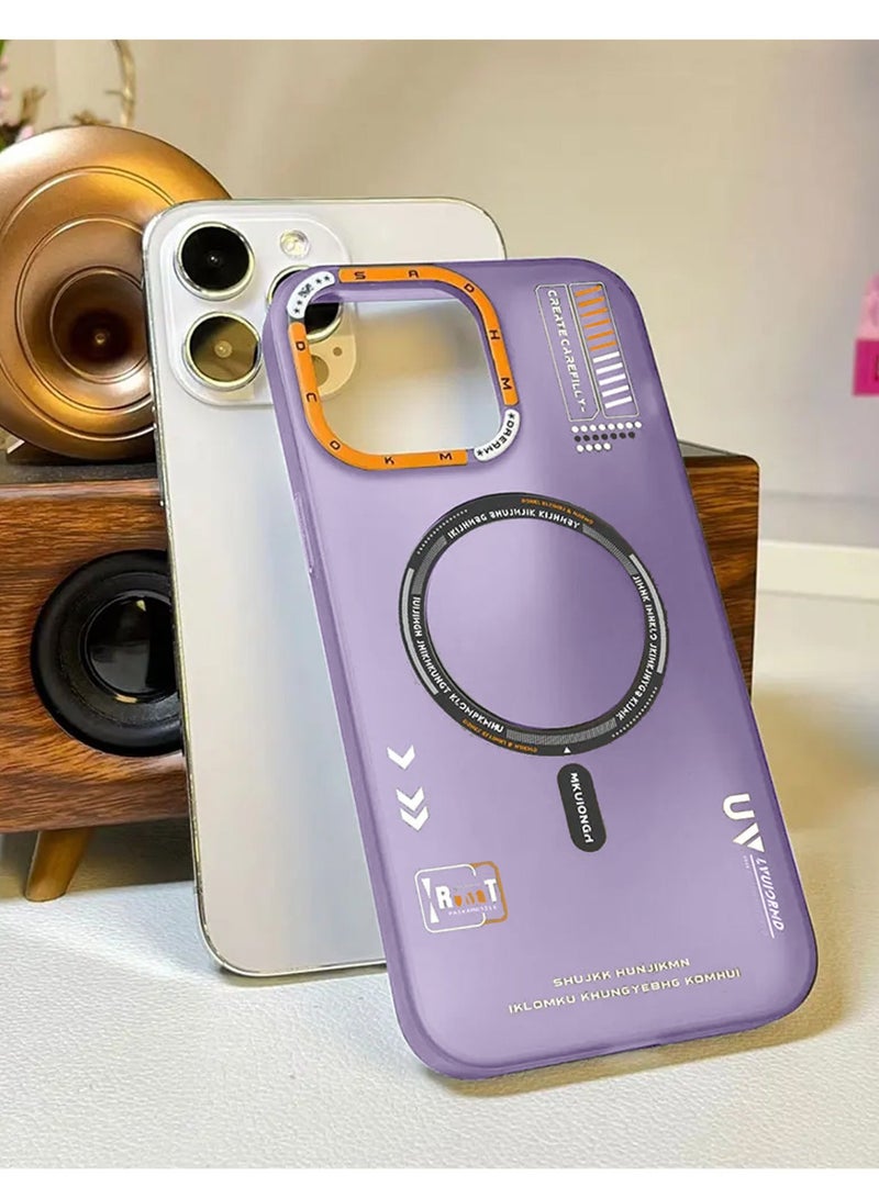 Techie غطاء خلفي مزخرف من MR.BIGC بتصميم جمالي مع توافق مع MagSafe لجهاز Apple iPhone 15 Pro Max - بنفسجي فاتح - Image 4