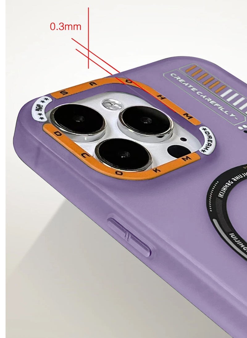 Techie غطاء خلفي مزخرف من MR.BIGC بتصميم جمالي مع توافق مع MagSafe لجهاز Apple iPhone 15 Pro Max - بنفسجي فاتح - Image 5