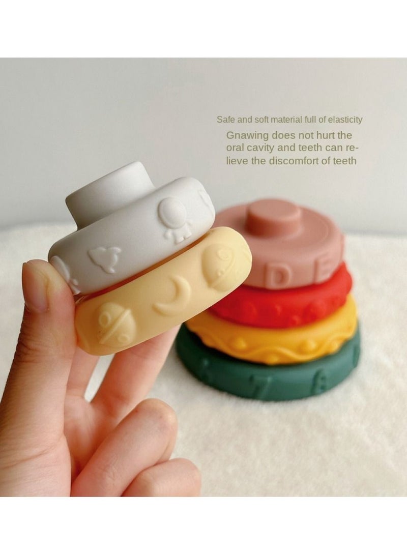 6 PCS Stacking Rings Soft Toys, Toddler Sensory Educational Blocks - Image 3