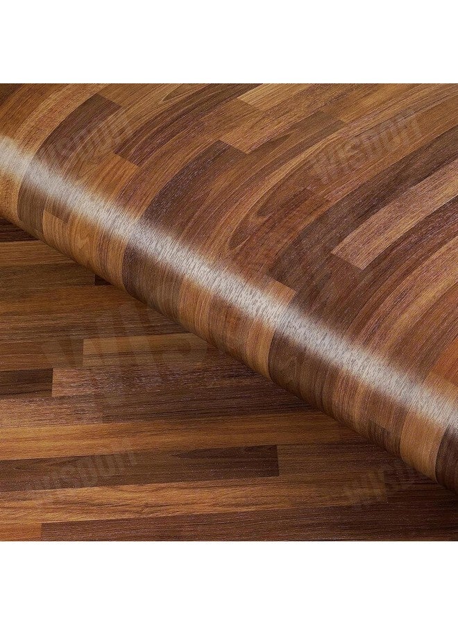 WISDOM Self Adhesive Vinyl Wood Graingeometric Wallpaper For Furniture Vinyl Stickers Wooden Door Desktop Wall Papers Kitchen-Cupboard/Shelf Liner Sheet(24 X 100 Inch,Wood Box),Brown - Image 1