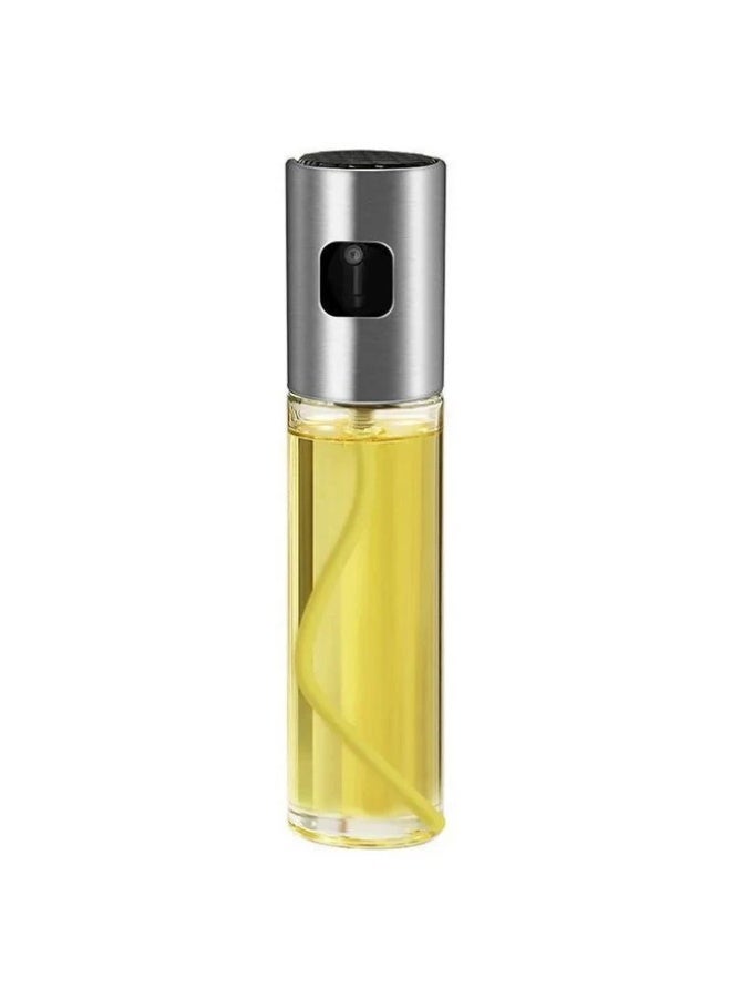 100ml Glass Oil Sprayer Bottle with Stainless Steel Cap – Refillable Fine Mist Dispenser for Cooking, Grilling & Salads – Clear