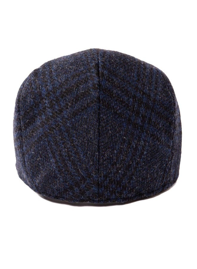 FEINION Men's Wool Tweed Newsboy Ivy Cap Gatsby Golf Flat Hat, Plaid Blue, 7 3/4 - Image 4