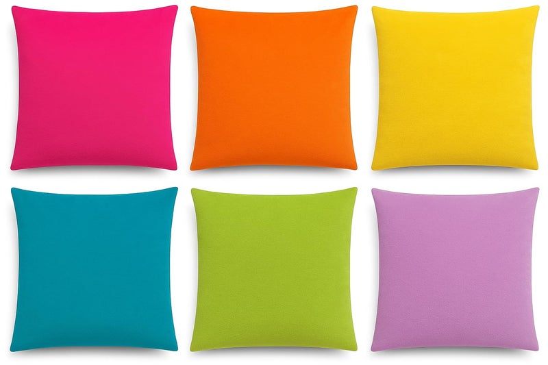 Mindoub 6 PCS Bright Calm Down Corner Throw Pillowcase 18x18 Inch Square Throw Pillow Covers Reading Nursery Home Bedroom Playroom Decor Teacher Counselor - Image 1