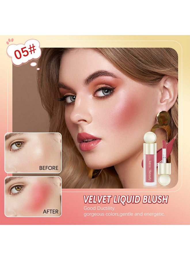 Melemando 5 Color Velvet Liquid Blush Soft Cream Face Blush For Cheek Eye Lips Soft Cream Weightless Breathable Naturallooking Liquid Blush Stick.(05)  - Image 2