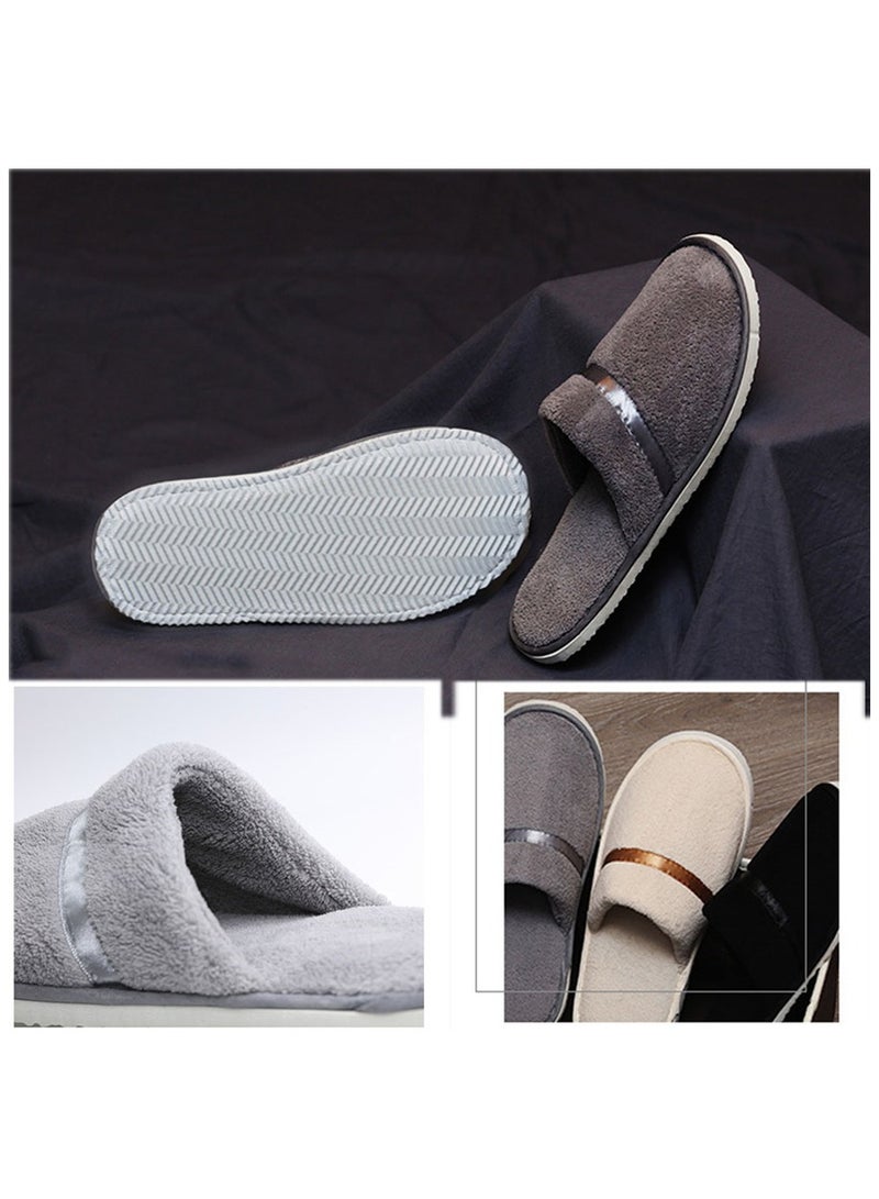 نعال سبا - نعال فندقية مغلقة الأصابع من فليس الكورال - نعال سفر قابلة للغسل وغير قابلة للانزلاق للضيوف - للاستخدام المنزلي أو الفندقي أو التجاري - 1 زوج (مقاس 43 وردي) - Image 3