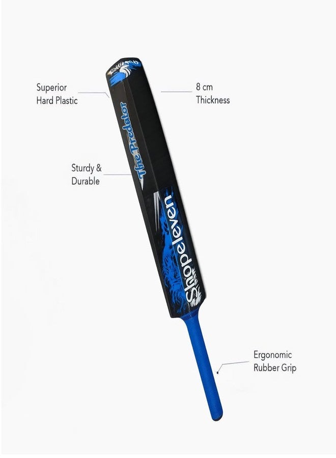 Shopeleven Solid Plastic Cricket Bat for All Tennis Balls (Natural, Full Size), Color-Blue - Image 4