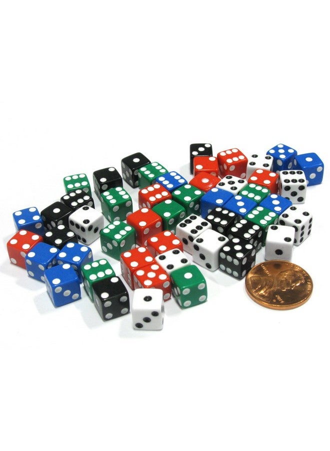 Koplow Games Set of 50 8mm Six-Sided D6 Small Square-Edge Dice - Assortment of Five Colors - Image 2