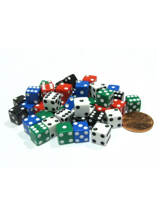 Koplow Games Set of 50 8mm Six-Sided D6 Small Square-Edge Dice - Assortment of Five Colors - Image 1