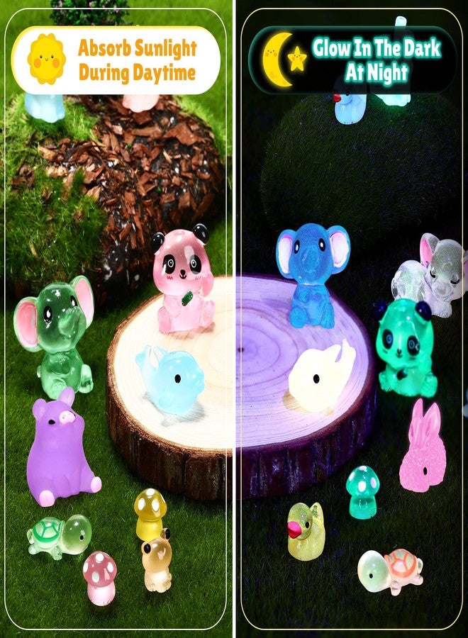 Seenelling مجموعة سيلينج 240 قطعة من الحيوانات الراتنجية الصغيرة، حيوانات راتنجية صغيرة الحجم، مجسمات مصغرة تتوهج في الظلام لتزيين الحدائق الصغيرة، وبيوت الدمى، والحرف اليدوية، والإكسسوارات (بأسلوب رائع). - Image 3