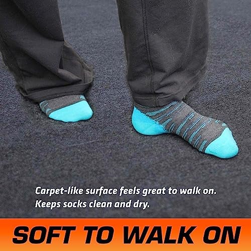 ARMOR ALL حصيرة أرضية للمرآب من أرمور أول، (108" × 30')، تحمي الأسطح، تحول المرآب، ماصة، مقاومة للماء، متينة، قابلة للتقطيع (صنع في الولايات المتحدة) (رمادي غامق) - Image 4