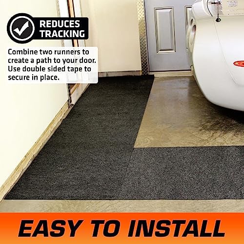 ARMOR ALL حصيرة أرضية للمرآب من أرمور أول، (108" × 30')، تحمي الأسطح، تحول المرآب، ماصة، مقاومة للماء، متينة، قابلة للتقطيع (صنع في الولايات المتحدة) (رمادي غامق) - Image 2