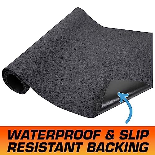 ARMOR ALL حصيرة أرضية للمرآب من أرمور أول، (108" × 30')، تحمي الأسطح، تحول المرآب، ماصة، مقاومة للماء، متينة، قابلة للتقطيع (صنع في الولايات المتحدة) (رمادي غامق) - Image 5