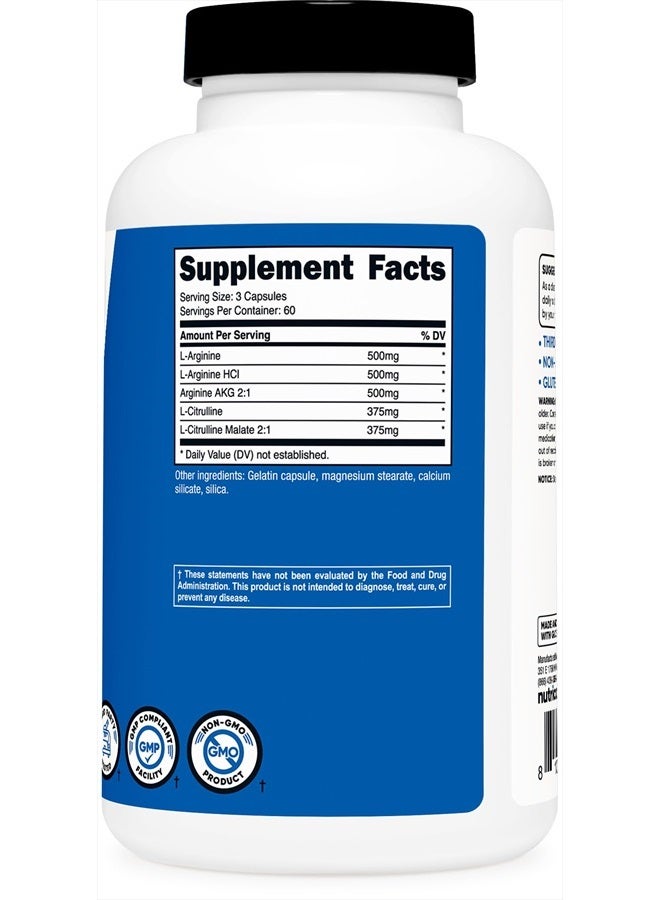 Nutricost Nitric Oxide Booster 750mg, 180 Capsules - 2250mg Per Serving - Gluten Free and Non-GMO - Image 5