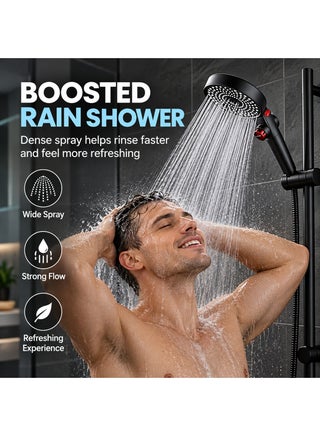 115mm Large Panel Handheld Shower Head – Black