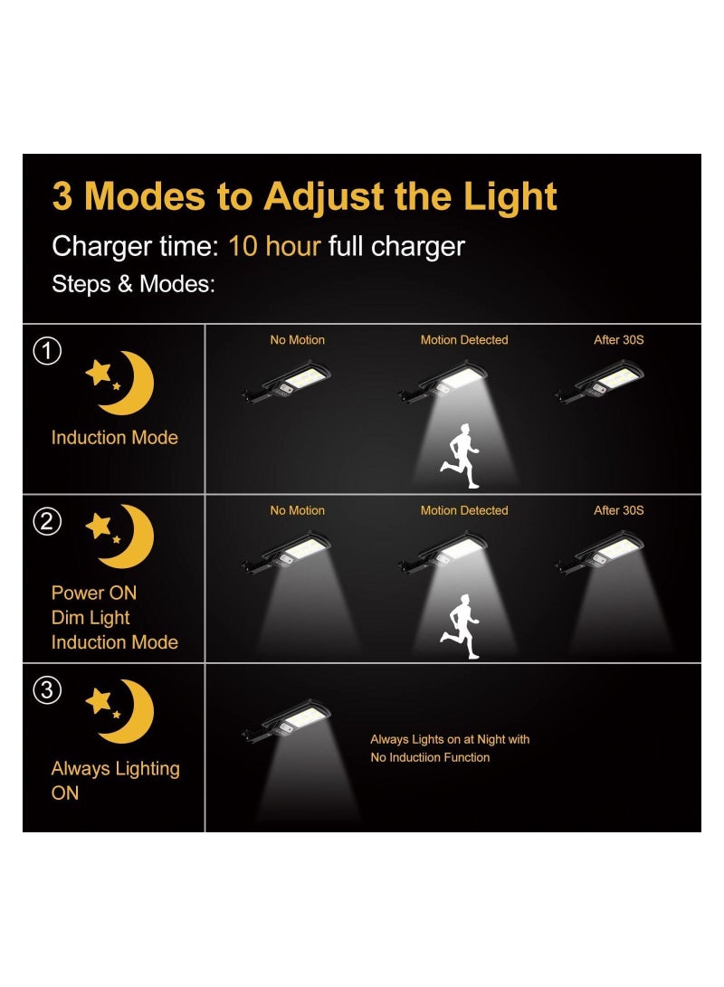 Y&D Solar Lights Outdoor, 6000 Lumens LED Powered Motion Sensor Wall Lamp, IP67 Waterproof with Remote Control, Durable Security Light for Outside Wall, Garden, Yard, Porch (1-Pack) - Image 4