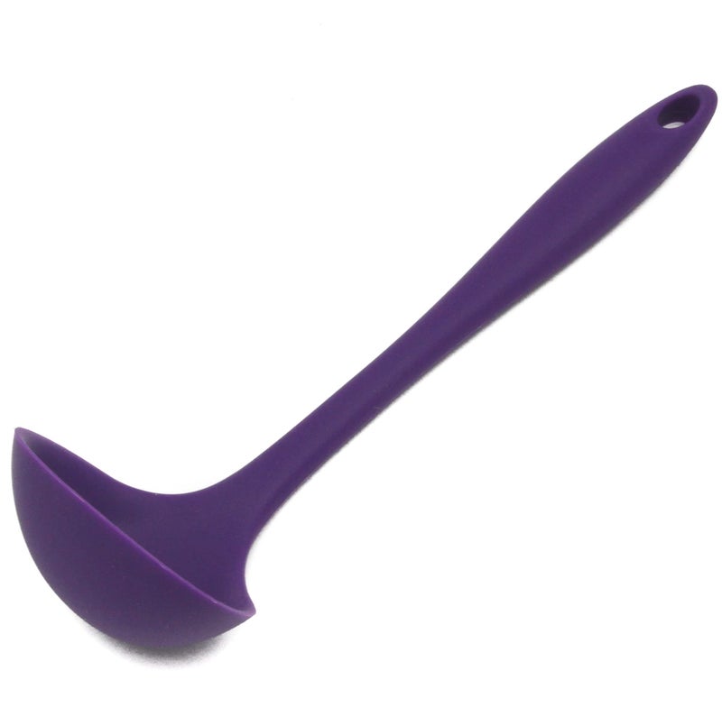 Chef Craft Premium Silicone Cooking Ladle, 11.25 inch, Purple - Image 1