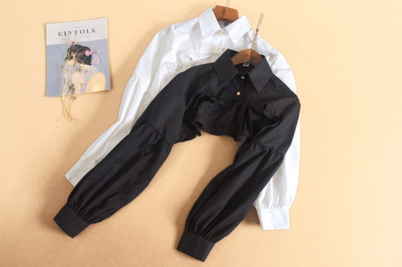 Elegtiskas Detachable Dickey Blouse False Collar Half Shirt Blouse Collar Crop Top - Image 4
