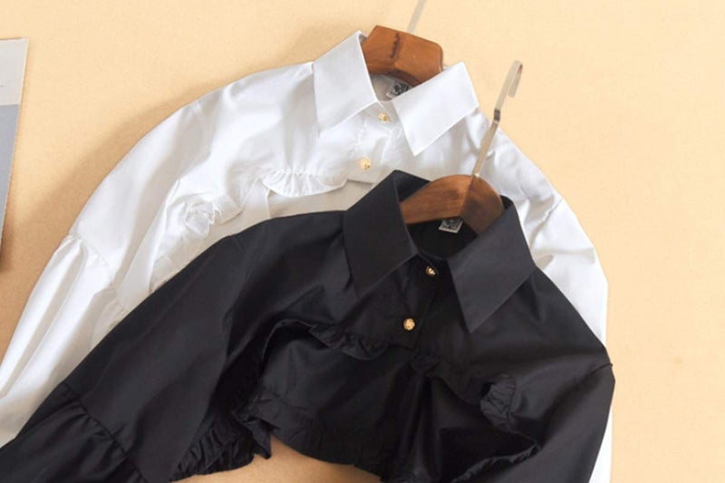 Elegtiskas Detachable Dickey Blouse False Collar Half Shirt Blouse Collar Crop Top - Image 5