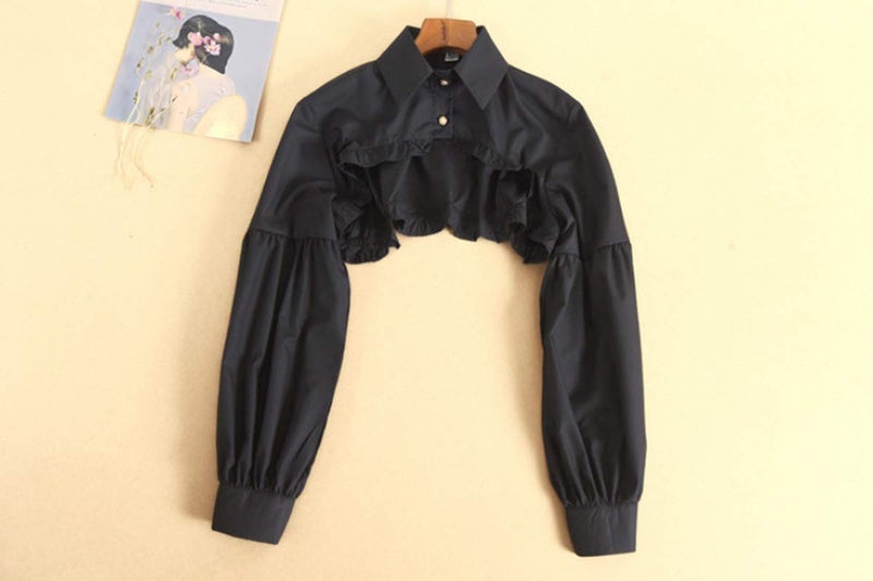 Elegtiskas Detachable Dickey Blouse False Collar Half Shirt Blouse Collar Crop Top - Image 3