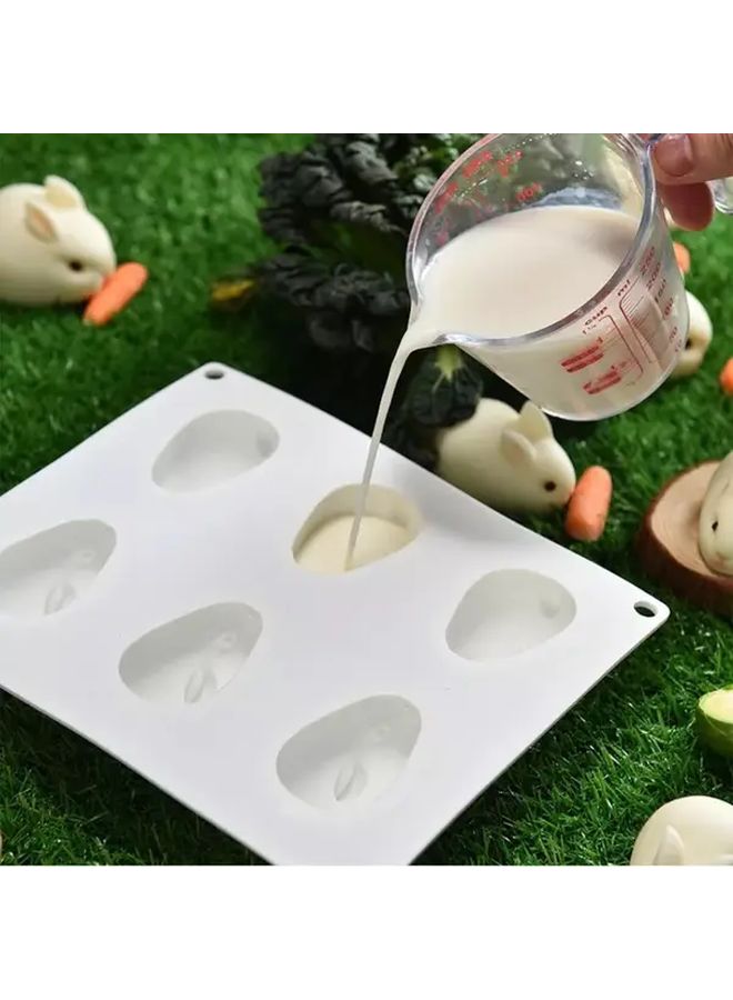 6 Small Cavity Silicone Rabbit Mold For Baking Fondant Chocolate Mousse Cakes - Image 1