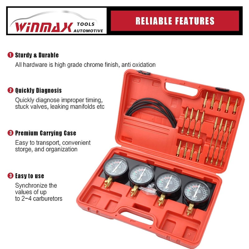 WINMAX Tools Automotive Carburetor Synchronizer Kit - Image 2