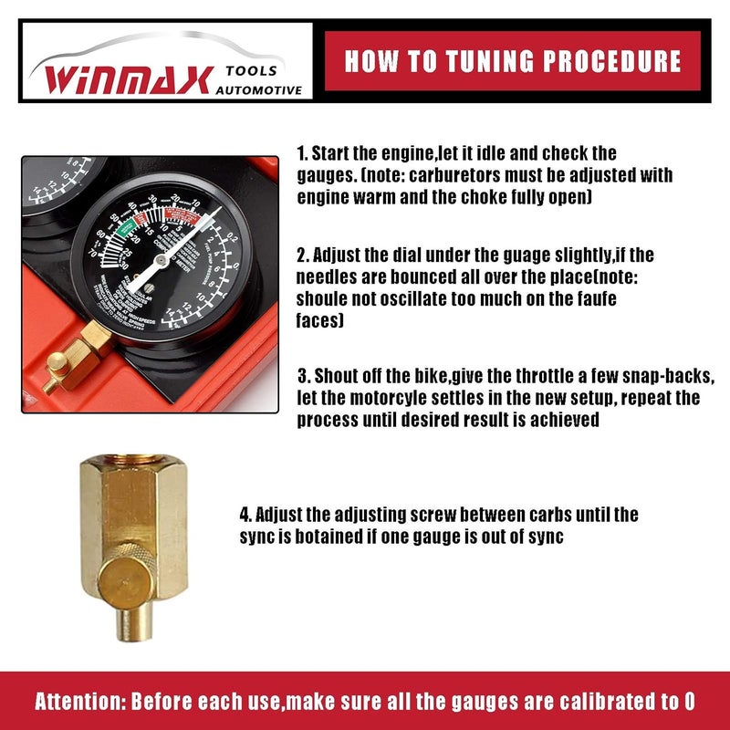 WINMAX Tools Automotive Carburetor Synchronizer Kit - Image 5