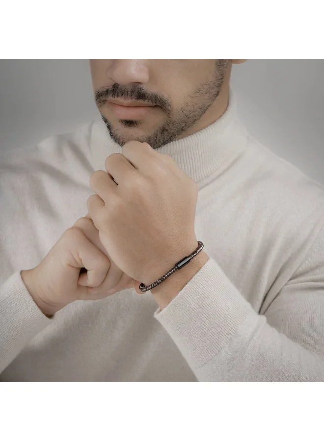 غاي لاروش سوار بيير فضي وبني مجدول للرجال