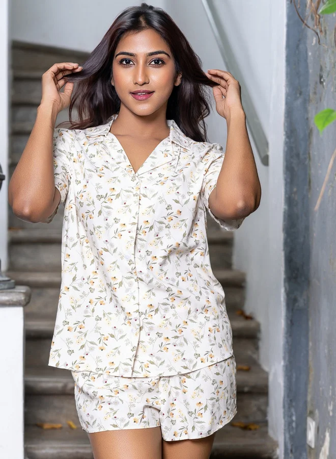 Aadaraya Aadaraya Pyjama Short Set Shirt and Shorts