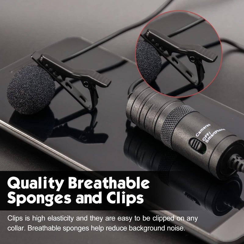 TOODOO 36 Pieces Lapel Mic Clips Sponge Cover Kit 18 Pieces Mental Lavalier Microphone Clip Plastic Lavalier Wire Clips 18 Pieces Foam Windscreen Cover Lapel Mic Windscreen Foam Covers for Interview Video - Image 4