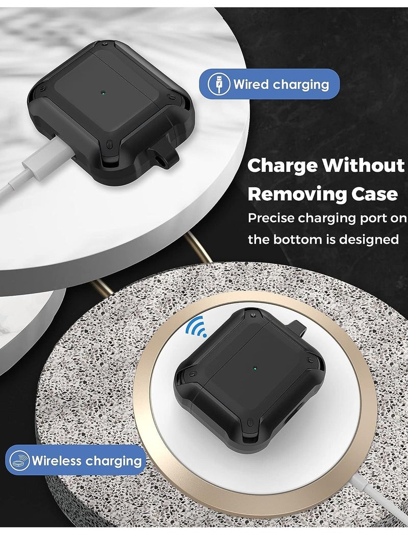 AirPods 3 Case With Keychain, Full-Body Rugged Protective Shockproof Carrying Case Cover Skin for AirPods 3rd Generation 2021, Front LED Visible - Image 5