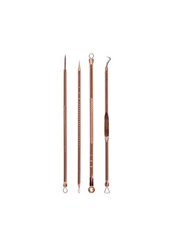 VITALOGY - Blackhead Remover Tool Kit - 4 In 1 Acne And Pimple Removal Tool - Nose & Face Blackheads Remover & White Heads Removal, Acne Removal Tool, Tweezers - Rose Gold With Travel Case  - Image 3