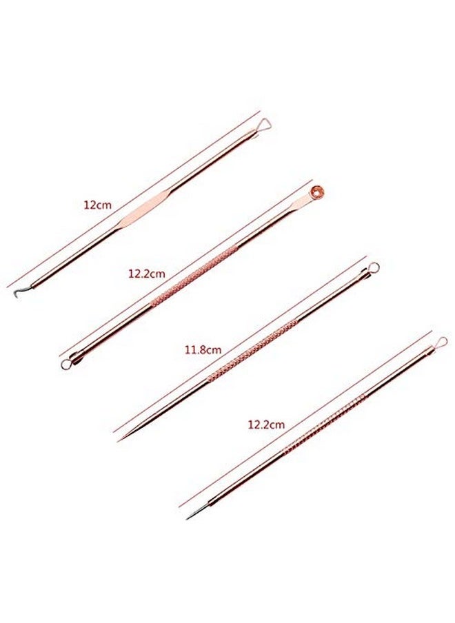 VITALOGY - Blackhead Remover Tool Kit - 4 In 1 Acne And Pimple Removal Tool - Nose & Face Blackheads Remover & White Heads Removal, Acne Removal Tool, Tweezers - Rose Gold With Travel Case  - Image 4