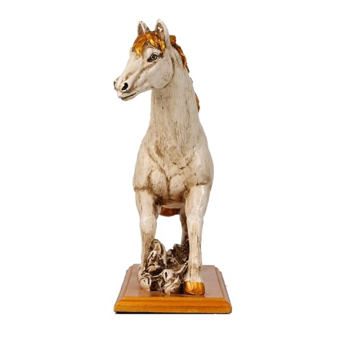SANDECO 9" Feng Shui Resin Running Horse Vastu Statue | Handcrafted Decorative Horse Showpiece Idol for Living Room and Home Decor Animal Figurines (Brown-Pack of 1) - Image 3