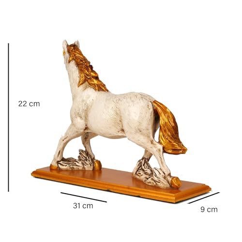SANDECO 9" Feng Shui Resin Running Horse Vastu Statue | Handcrafted Decorative Horse Showpiece Idol for Living Room and Home Decor Animal Figurines (Brown-Pack of 1) - Image 5
