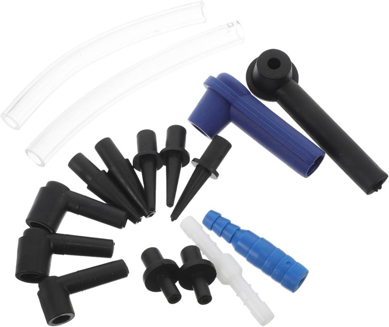 ABOOFAN 16Pcs Brake Fluid Connector Kit Easy to Use Bleeder Adapter Automotive Brake Fluid Replacement Compatible with Cars Motorcycles Includes Quick Connectors and Hose - Image 1
