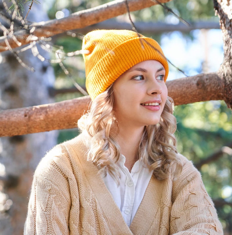 Connectyle Classic Men's Warm Winter Hats Acrylic Knit Cuff Beanie Cap Daily Beanie Hat (Gold) - Image 2