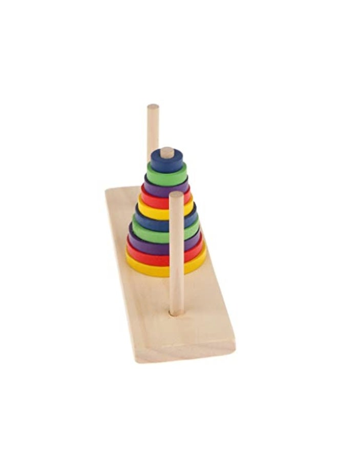 HWWGSH Tower of Hanoi Wooden Puzzle, Traditional Indian Logic Game Toy for Kids Teens Beginners (10 Ring)  - Image 5