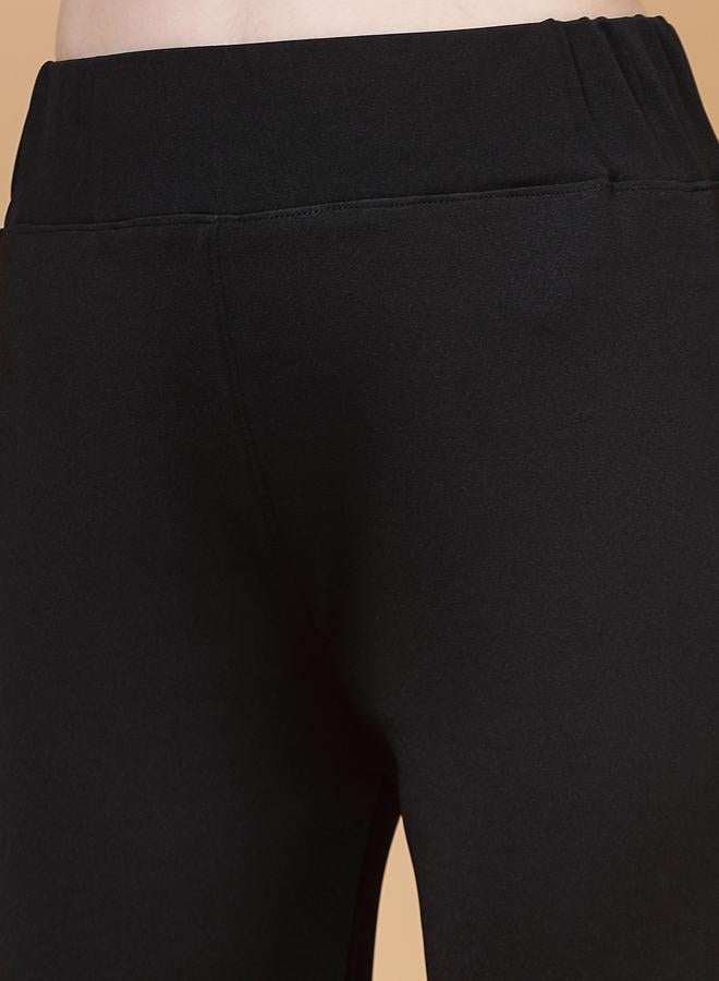 PAUSE PAUSE Women Black Solid High-Rise Flared Pants - Image 5