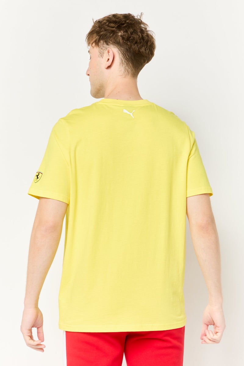 Puma x Scuderia Ferrari Men Sportswear Fit Short Sleeve Outdoor T-shirt, Yellow - Image 4