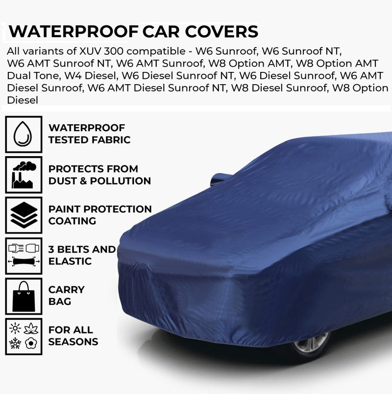 AutoGuys Car Cover Waterproof TF-I for Mahindra XUV300 [Year 2019 Onwards] - XUV300 Car Cover Dust & UV Protection XUV300 Car Body Cover with Mirror Pocket Soft Cotton Lining - Image 2
