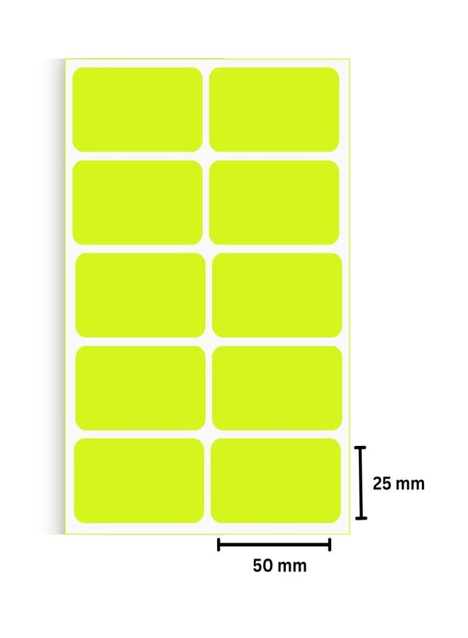 True-Ally 500 Piece Lemon Fluorescent Color 50x25 mm Sticker Self Adhesive Labels Writable Surface for Kids Activity, File Classification, Mason Jars, Inventory managment (Neon Lemon) - Image 2
