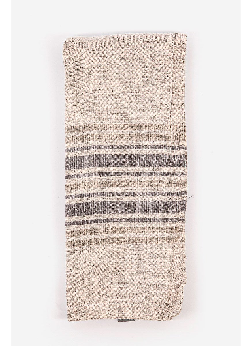 Muy Mucho Stripe Cushion Cover 30 L x 50 W cm, Grey and Beige  - Image 3