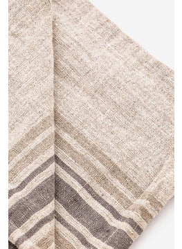 Muy Mucho Stripe Cushion Cover 30 L x 50 W cm, Grey and Beige  - Image 2